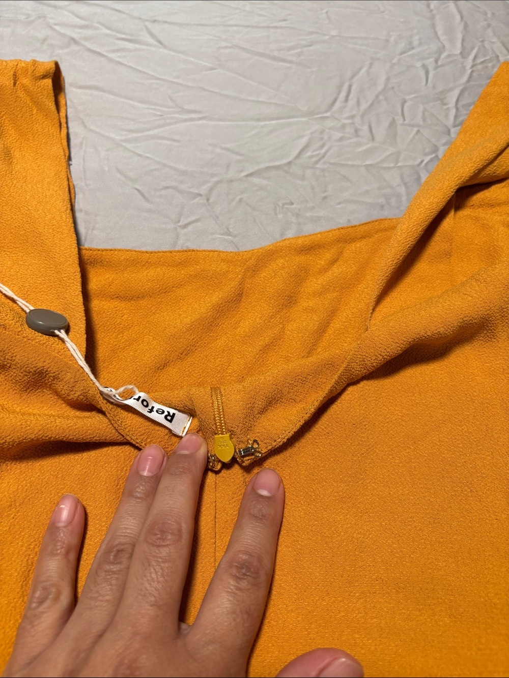 Reformation Mustard Square-Neck Sleeveless Maxi Dress - Picture 12 of 14